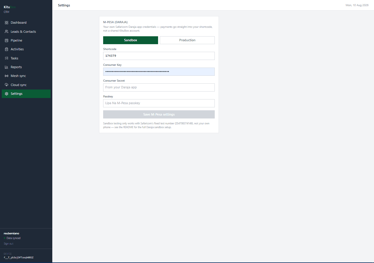KituBox CRM - A pipeline built for a touchscreen, not just a mouse